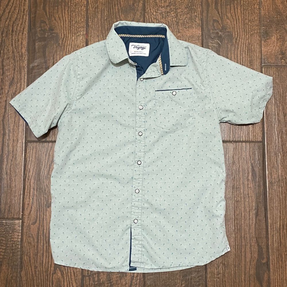 Craft-Flow Voyage Boys Sky Blue Patterned Casual Shirt Size 14/16-L